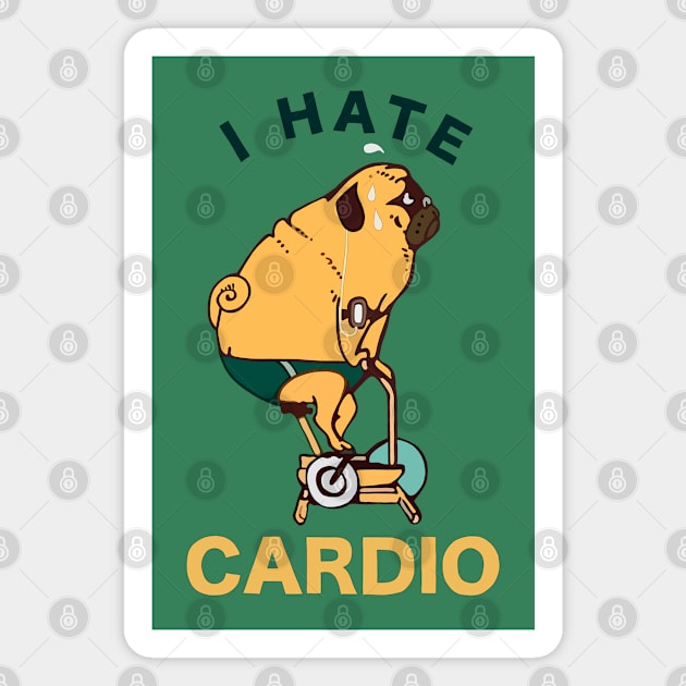 Pug Cardio Magnet by stripedbeetlee